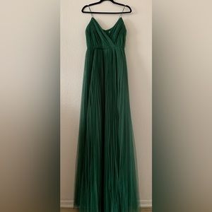 ASOS Green Tulle Spaghetti Strap Maxi Dress